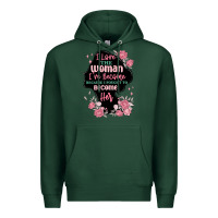 Sports Green i love the woman ive become Premium Hoodie - MaliasSmallBusiness
