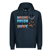 Navy if you dont brushy brush i will shavey shave Premium Hoodie - MaliasSmallBusiness