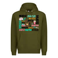 Army Green nurse Premium Hoodie - MaliasSmallBusiness