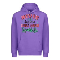 Purple never let anyone dull your sparkle Premium Hoodie - MaliasSmallBusiness