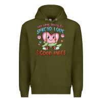Army Green on my way to spread love Premium Hoodie - MaliasSmallBusiness