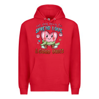 Red on my way to spread love Premium Hoodie - MaliasSmallBusiness