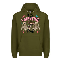 Army Green anti valentine club Premium Hoodie - MaliasSmallBusiness