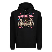 Black anti valentine club Premium Hoodie - MaliasSmallBusiness