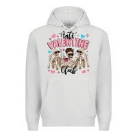 Dove Grey anti valentine club Premium Hoodie - MaliasSmallBusiness