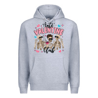 Heather Grey anti valentine club Premium Hoodie - MaliasSmallBusiness