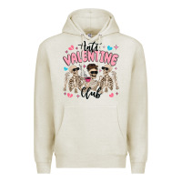 Oatmeal Heather anti valentine club Premium Hoodie - MaliasSmallBusiness