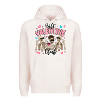 Pale Pink anti valentine club Premium Hoodie - MaliasSmallBusiness