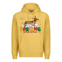 Antique Gold dachshund through the snow Premium Hoodie - MaliasSmallBusiness
