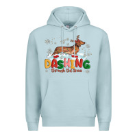Blue Mist dachshund through the snow Premium Hoodie - MaliasSmallBusiness