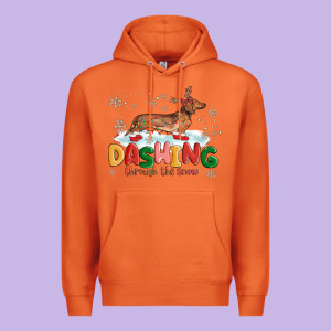 Dachshund Through The Snow Premium Hoodie Designed By Maliassmallbusiness