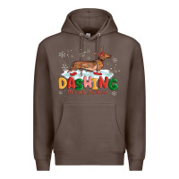 Coffee dachshund through the snow Premium Hoodie - MaliasSmallBusiness
