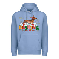 Colony Blue dachshund through the snow Premium Hoodie - MaliasSmallBusiness