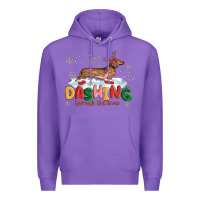 Purple dachshund through the snow Premium Hoodie - MaliasSmallBusiness