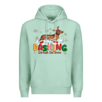 Seafoam dachshund through the snow Premium Hoodie - MaliasSmallBusiness
