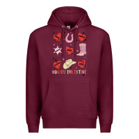 Burgundy howdy valentine copy Premium Hoodie - MaliasSmallBusiness