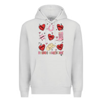 Dove Grey howdy valentine copy Premium Hoodie - MaliasSmallBusiness