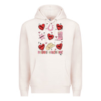 Pale Pink howdy valentine copy Premium Hoodie - MaliasSmallBusiness
