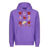 Purple howdy valentine copy Premium Hoodie - MaliasSmallBusiness