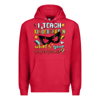 Cardinal i teach kindergarten whats your superpower Premium Hoodie - MaliasSmallBusiness