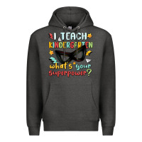 Charcoal Heather i teach kindergarten whats your superpower Premium Hoodie - MaliasSmallBusiness