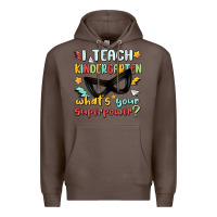 Coffee i teach kindergarten whats your superpower Premium Hoodie - MaliasSmallBusiness