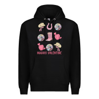 Black howdy valentine Premium Hoodie - MaliasSmallBusiness