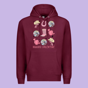 Howdy Valentine Premium Hoodie Designed By Maliassmallbusiness
