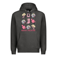 Charcoal Heather howdy valentine Premium Hoodie - MaliasSmallBusiness