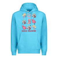 Ocean Blue howdy valentine Premium Hoodie - MaliasSmallBusiness