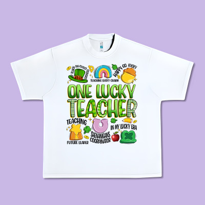 One Lucky Teacher Lucky Charm Urban Heavy Tee Designed By Artiststas
