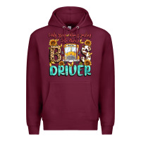 Burgundy early rising always smiling safe driving bus drive Premium Hoodie - MaliasSmallBusiness