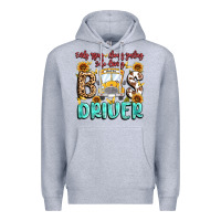 Heather Grey early rising always smiling safe driving bus drive Premium Hoodie - MaliasSmallBusiness