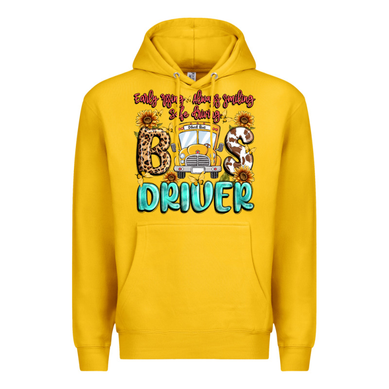 Early Rising Always Smiling Safe Driving Bus Drive Premium Hoodie by MaliasSmallBusiness | Teevron