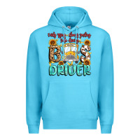 Ocean Blue early rising always smiling safe driving bus drive Premium Hoodie - MaliasSmallBusiness
