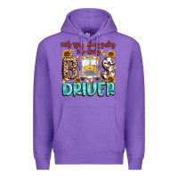Purple early rising always smiling safe driving bus drive Premium Hoodie - MaliasSmallBusiness