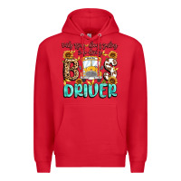 Red early rising always smiling safe driving bus drive Premium Hoodie - MaliasSmallBusiness