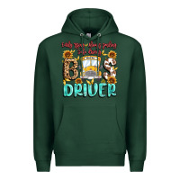 Sports Green early rising always smiling safe driving bus drive Premium Hoodie - MaliasSmallBusiness