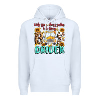 White early rising always smiling safe driving bus drive Premium Hoodie - MaliasSmallBusiness