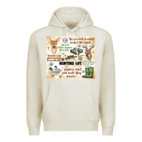 Oatmeal Heather hunting life Premium Hoodie - MaliasSmallBusiness