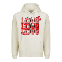 Oatmeal Heather love valentines day Premium Hoodie - MaliasSmallBusiness