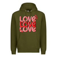 Army Green love valentines day Premium Hoodie - MaliasSmallBusiness