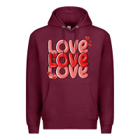 Burgundy love valentines day Premium Hoodie - MaliasSmallBusiness
