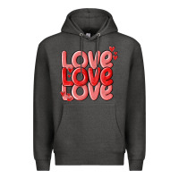 Charcoal Heather love valentines day Premium Hoodie - MaliasSmallBusiness