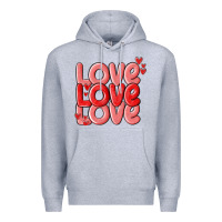 Heather Grey love valentines day Premium Hoodie - MaliasSmallBusiness