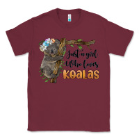 Burgundy just a girl who loves koalas Classic Tee - BarkalooDesign