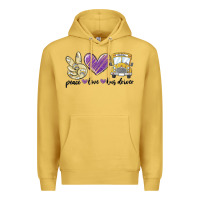Antique Gold peace love bus driver Premium Hoodie - MaliasSmallBusiness