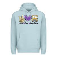 Blue Mist peace love bus driver Premium Hoodie - MaliasSmallBusiness
