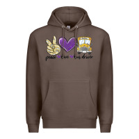 Coffee peace love bus driver Premium Hoodie - MaliasSmallBusiness