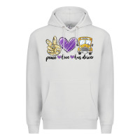 Dove Grey peace love bus driver Premium Hoodie - MaliasSmallBusiness